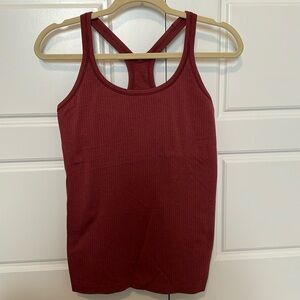 Lululemon Red ribbed tank